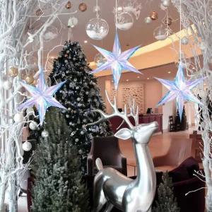 개미물류 홀로그램눈장식 모빌 눈꽃 인테리어 크리스마스 겨울 가랜드 데코레이션 축제 반짝 눈송이