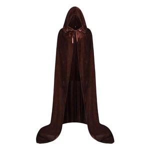 기프트다이거 남성 후드가 달린 여성 벨벳 망토, 성인 르네상스 할로윈 마녀 의상, 마법사 망토