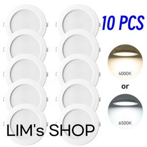 10개/Lot LED 다운 라이트 5W 7W 9W 12W 20W 220V 매입 형 천장 램프 원형 패널 스포트라이트 조명