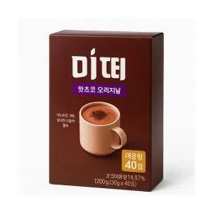 미떼 핫초코 오리지날 1200g (30g X 40입) 진한 초콜릿 풍미 가득 부드러운 거품의 대용량 핫초코 코코아