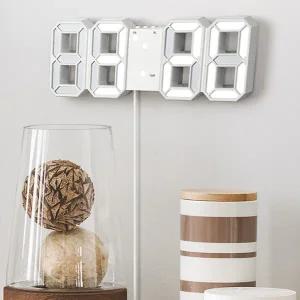 led 전자 시계 인테리어 무소음 디지털 led 벽 시계 거실 무드등 시간 탁상 고정 알람 온도