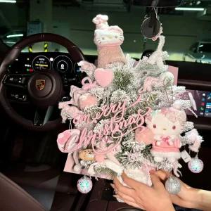 오르골 트리 크리스마스 키티 쿠로미 인형 오너먼트 조명 세트