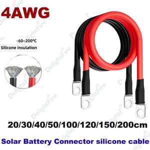 4AWG 실리콘 케이블 M6 M8 M10 단자 포함 25mm2 플렉시블 태양광 배터리 연결선 인버터 자동차 UPS 모터용