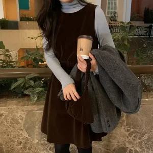 [코코블랑] 티드 글로시 벨벳 원피스(가방set)