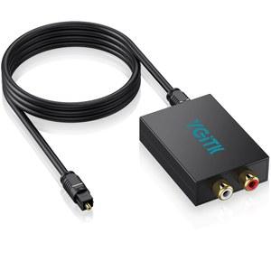 [미국배송] 디지털 오디오 광케이블을 갖춘 YGITK 192KHZ DAC 디지털-아날로그 변환기 HDTV DVD 블루레이 플레이어 및 게임 콘솔을 위한 SPDIF TOSLINK 광-RCA 변환기