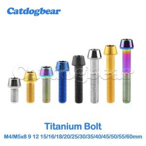 Catdogbear 티타늄 볼트 M4/M5x8 9 12 15 16 18 20 25 30 35 40 45 50 55 60mm 알렌 키 테이퍼 헤드 나사