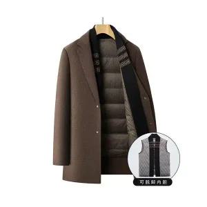 남성 데일리 정장자켓 겨울하프 모직 정장 코트패딩 내피 탈부착 다올4