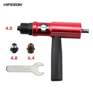 HIFESON LA8 6.4mm 노즐 전기 리벳 건 8mm 변환 헤드 풀 리벳 건 네일 전기 식 드릴 4.0mm-6.4mm