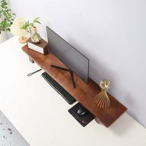 원목 듀얼 모니터 받침대 대형 긴 1400 와이드 받침 선반