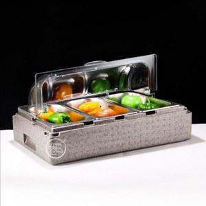 업소용 1 스몰 진열대 보온보냉 8칸 그레이 박스 반찬 토핑냉장고 미니 스틸 반찬냉장고 셀프바 밑반찬 테이블