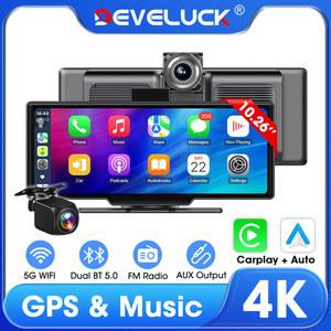 카플레이 모니터 디벨럭 10 26인치 무선 안드로이드 오토 4K 블랙박스 차량용 DVR 5G 와이파이 비디오 레코더 다중미디어 플레이어 FM AUX