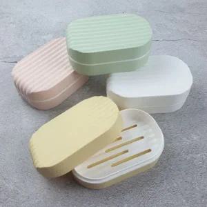 플라스틱 비누 케이스 뚜껑 휴대용 욕실 물빠짐 비누 케이스 주방 받침대 위생 간편