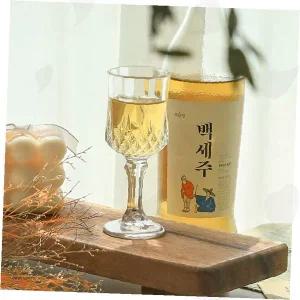백세주 전통주 크리스탈 소주잔 홈바 술잔 선물용 주류 글라스 원목 받침대 인테리어 주방용품