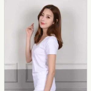 면100% 여성 반팔 런닝 트라이여성런닝 화이트이너