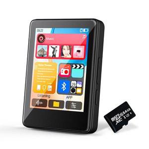 [미국배송] 64GB 블루투스 MP3 플레이어 HD 스피커 내장 음악 용 FM 라디오 음성 녹음기 하이파이 사운드 전자책 기능 이어폰 포함