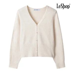 [르샵] 우먼 진주 포인트 버튼 포그니 니트 가디건 (BP9KC010A)