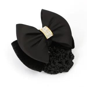 헤어핀 사각큐빅 리본 헤어망 올림머리 머리망 헤어망 머리망 망사 면접 l