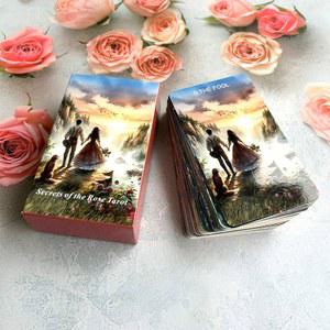 78PCS 70*120mm 타로 카드 영어 스페인어 프랑스어 러시아어 태국어 PDF 가이드 양면 필름 스크래치 방지 로즈 사랑 메시지