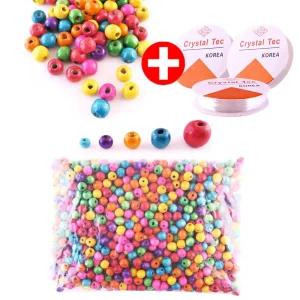 나무 구슬 팔찌만들기 비즈 5사이즈 -원형 대용량 볼 목걸이만들기 우드