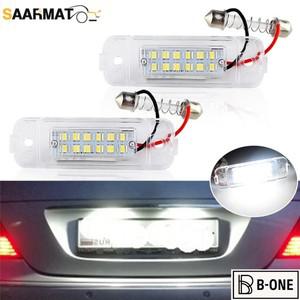 메르세데스 벤츠 W203 W211 C219 R171 CLS SLK용 2개입 캔버스 LED 번호판등 밝은 백색 A2518200066 에러