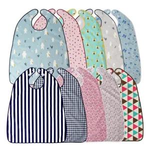 더해피 성인용 버튼형 턱받이 위생 방수 실버 앞치마/병원/노인/식사/성인/턱받침/어른용/환자용/요양원