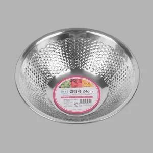 스텐 원형 쌀함박-24cm 주방 조리 대야 바가지 세척