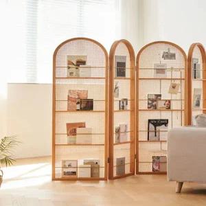 원목파티션 라탄 인테리어 가벽 침실 파티션 접이식