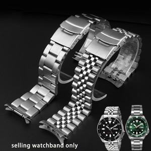 세이코 No.5 솔리드 스테인레스 스틸 밴드 남성용 스포츠 스트랩, 20mm 22mm, SKX007 SRPD63K1 SKX175 쥬빌
