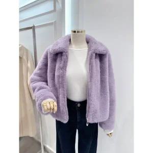 갤러리아 [ab.f.z] 집업 카라 퍼 크롭 자켓(ATA1HF04A)