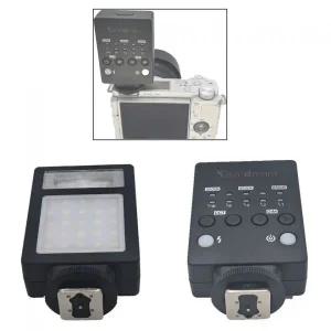 카메라후레쉬 미니 2in1 LED 필 라이트 스피드라이트 전화 원격 플래시 바이 컬러 2500-6500K Canon Nikon