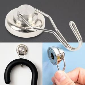 회전형 자석 후크 고리 1P 고리자석 싱크대 걸이자석/부착/초강력/부착형/손잡이/가방걸이/휴대용/옷걸이