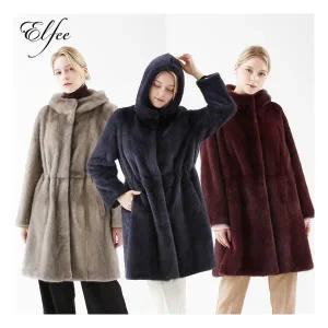 진도모피 [최초가 2590000원] 진도 Elfee 유색 밍크 휘메일 하프코트 (E6W1EC02_) 358266Moony