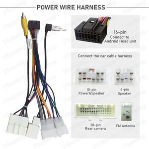 자동차 라디오 어댑터 케이블 안드로이드 헤드 유닛 카메라 입력이 스바루 호환 아웃백 용 16 핀 전원 배선
