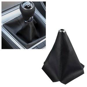 SSNNNUU 자동차 변속 부츠, 먼지 방지 및 보호를 위한 카본 파이버 가죽 기어 커버, 실내 액세서리 매뉴얼 자동 노브 커버(블랙)