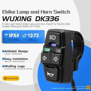 전기 자전거 스쿠터 라이트 스위치 DK336 바이크 오토바이 버튼 회전 신호등 12V-72V Ebike 부품 고성능