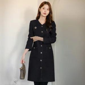 [시크라인] (~XXL까지) 루오라 투웨이 부클 트위드 원피스 겨울 하객룩 오피스룩 모임룩 격식룩 연말룩 빅사이즈