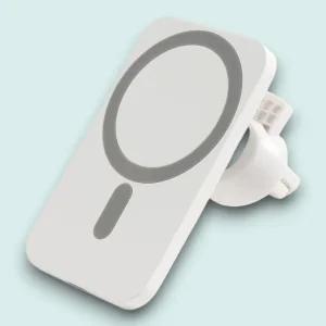 게더릭 맥세이프 차량용 고속무선충전기 (화이트)용핸드폰거치대 용스마트폰 용충전기 송풍구