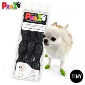 포우즈 천연 라텍스 애견 신발 블랙 Tiny강아지 애완견 산책용 반려견 패션 슈즈