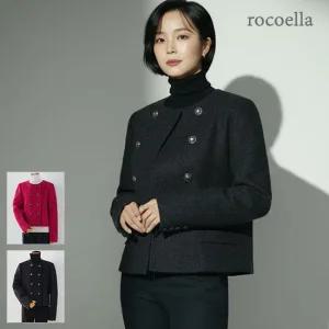 로코엘라 모니카 더블 버튼 실키 울자켓