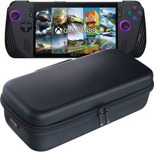 ButterFox ASUS Rog Ally X용 대형 내장 스탠드, 배터리 가방, 블랙/퍼플 마우스 및 슬림 액세서리 케이블용 충전기에 HDMI 케이스 뱅크, 65W - 포켓 휴대용 적합,