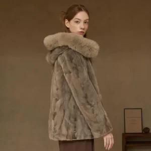 [정가 399,000원][유로컬렉션]뮤 사가폭스 후드 리버시블 밍크 코트