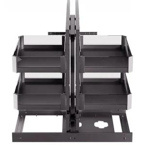 싱크대 코너선반 하부장수납함 레일 정리대 하부 양념장 선반 수납