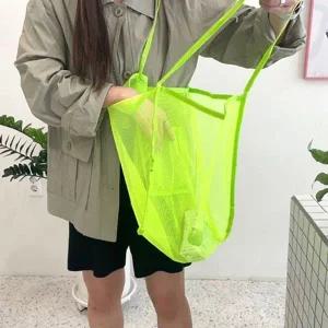 메쉬백 BLVN6295 수영장 물빠짐 그물 네트백 숄더백 형광그린