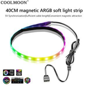 Coolmoon CM-LS40 40CM 5V 냉각기 ARGB LED 스트립 SATA 3PIN PC 컴퓨터 라이트 바 마더 보드 컨트롤러