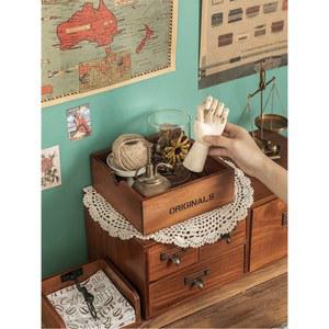 식 나무 드레서 스킨 트레이 방진 데스크탑 정리함 상자 거울 화장대 드레싱 휴대용