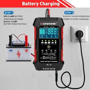 Konnwei Charger Battery RC-10 12V 10A & 24V 5A Pulse Repair Tool for Lead-acid Automotive Marine Dee