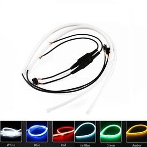 60cm 자동차 LED 가이드 스트립 초박형 주간 주행등 투톤 플로우 벨트 턴 티어 아이 라이트 DRL 헤드램프