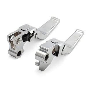 오토바이 레버 브레이크 클러치 핸들 조절 가능한 할리 1996-2007 투어링 로드 킹 일렉트라 글라이드 스트리트 96-03 스포츠스터 XL 96-17 다이나 소프트테일 (짧은, 크롬)