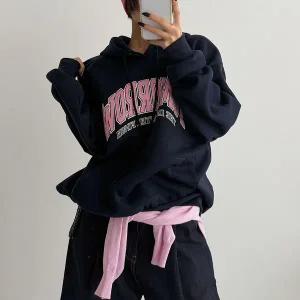 [하프클럽/]여자 남자 커플룩 오버핏 레터링 기모후드 포켓 티셔츠