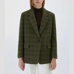 [롯데백화점]리스트 체크 패턴 싱글 원버튼 자켓(TWWJKO80050)